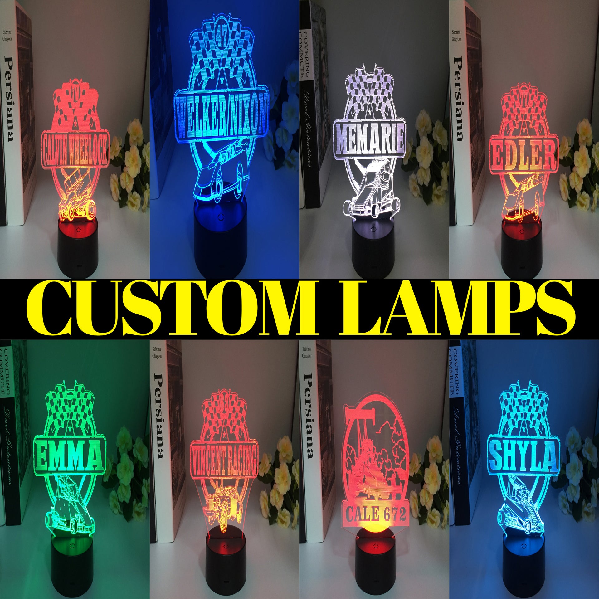 Custom 3D Led Lamps.