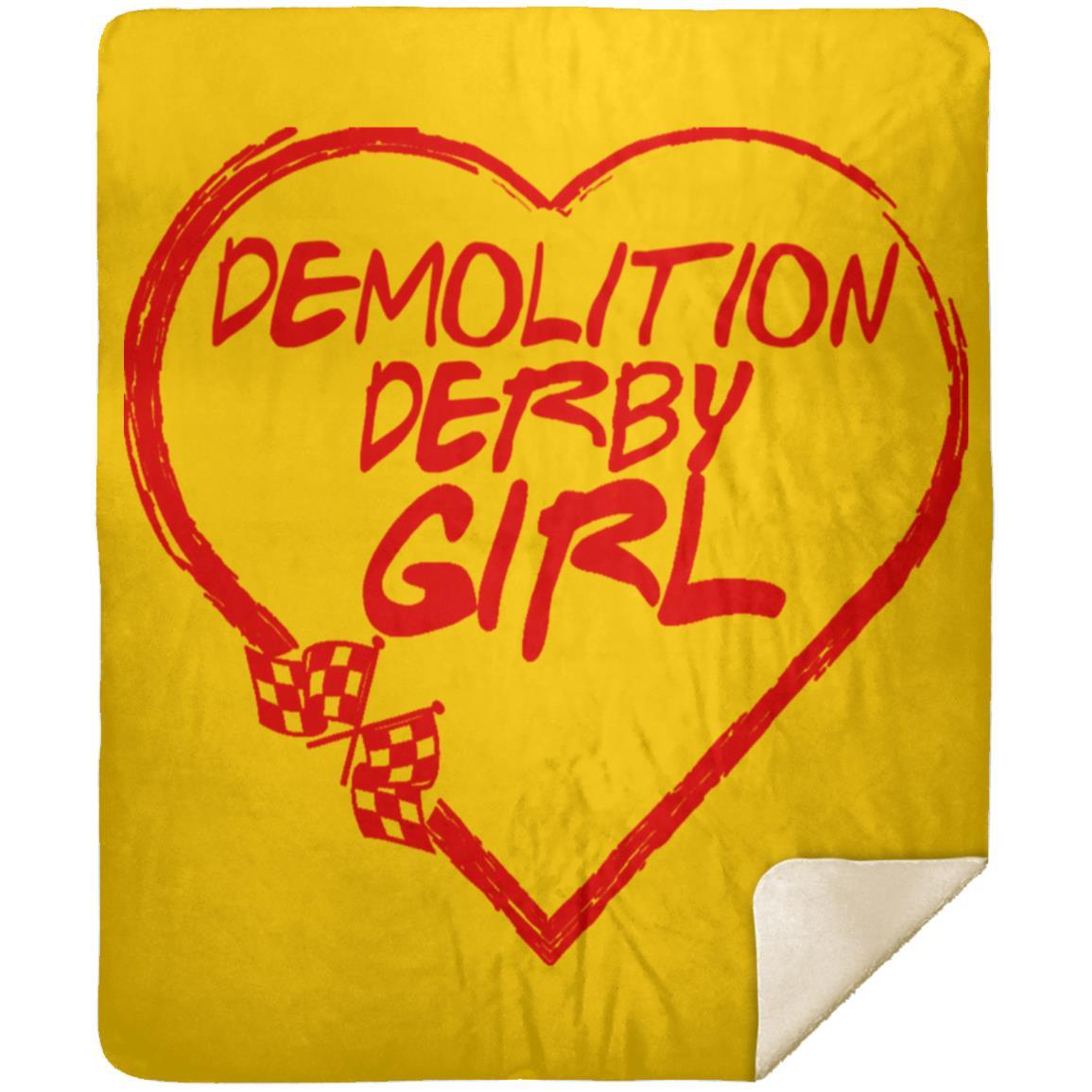 Demolition Derby Girl Heart Premium Mink Sherpa Blanket 50x60