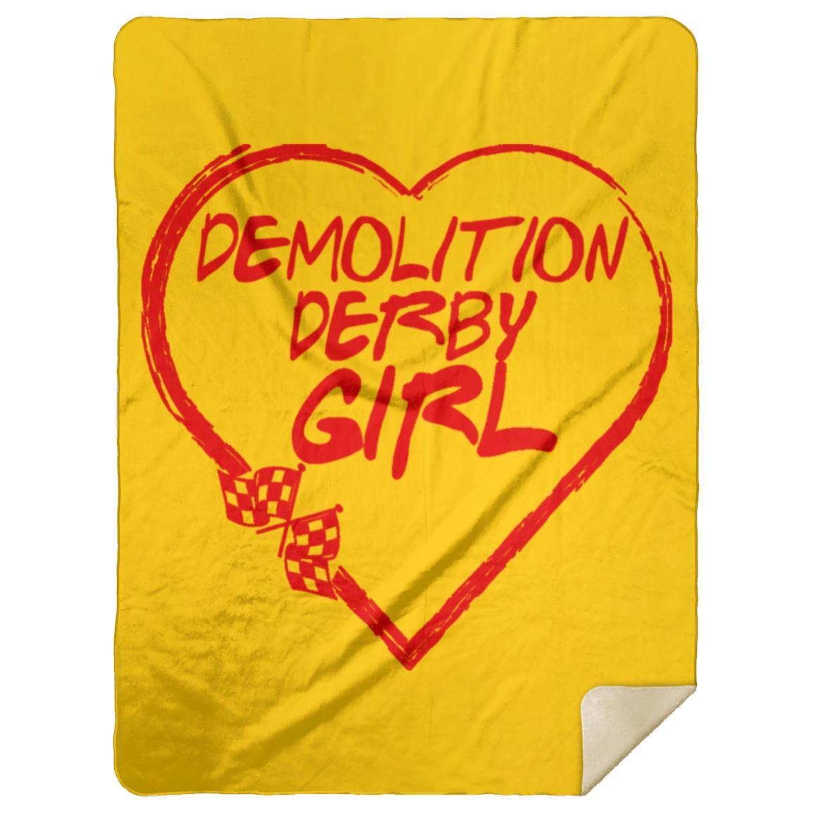Demolition Derby Girl Heart Premium Mink Sherpa Blanket 60x80
