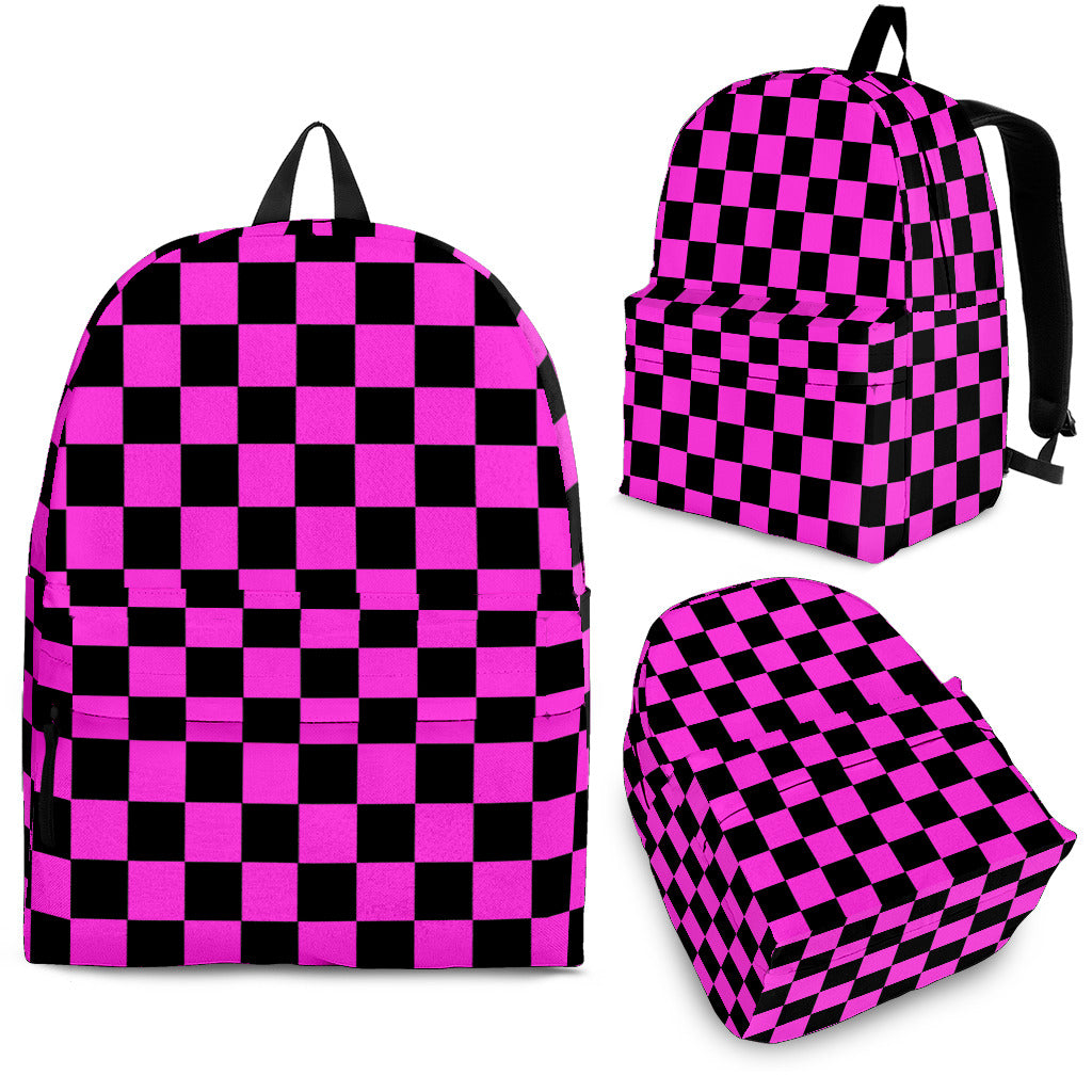 Racing Checkered Backpack Pink