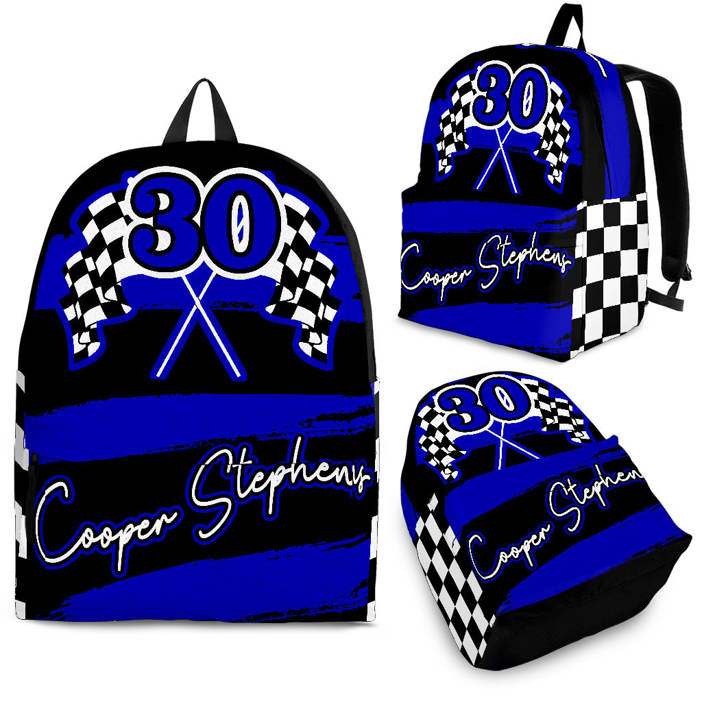 Custom Racing Backpack With Name And Number BV