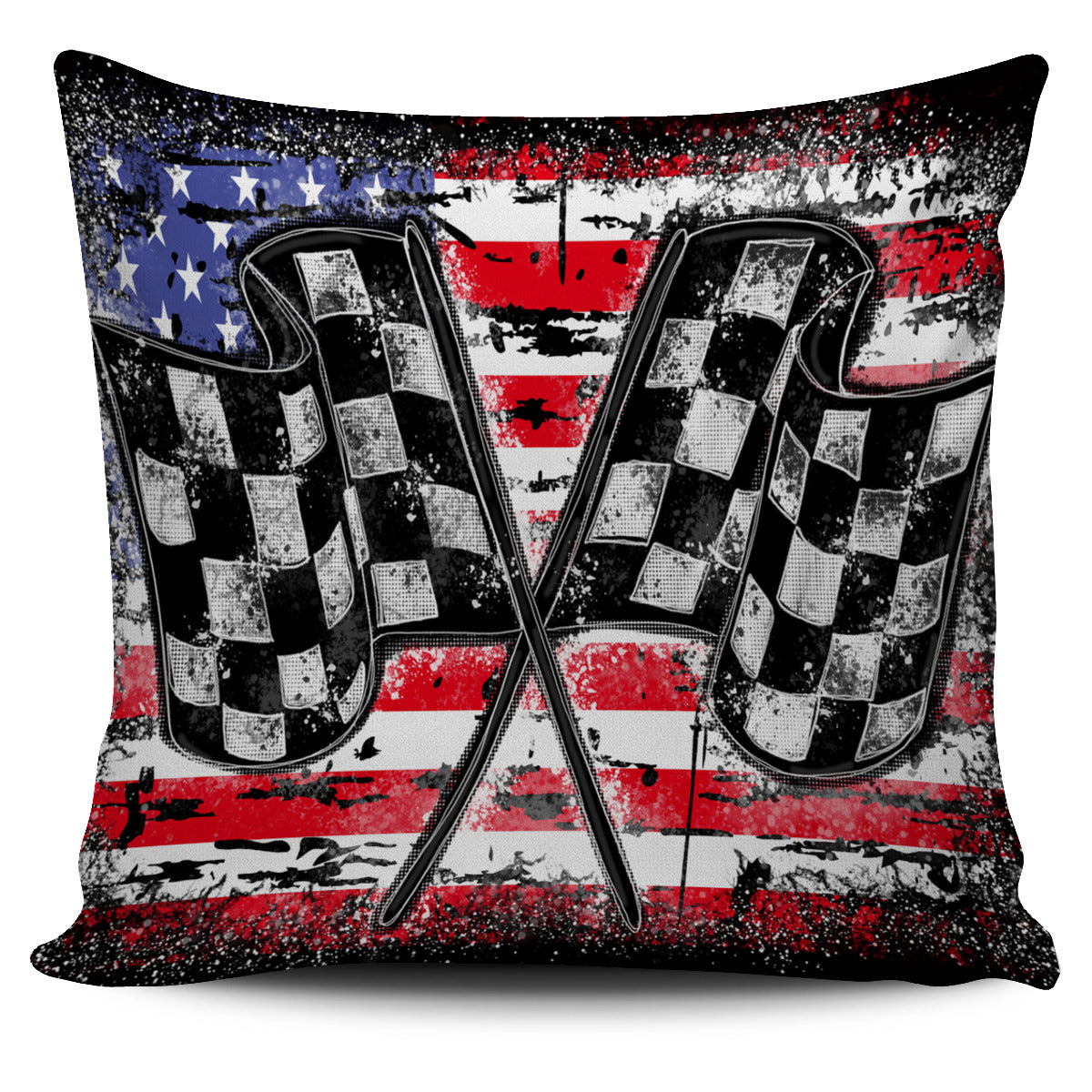 Racing Checkered USA Flag Pillow cover
