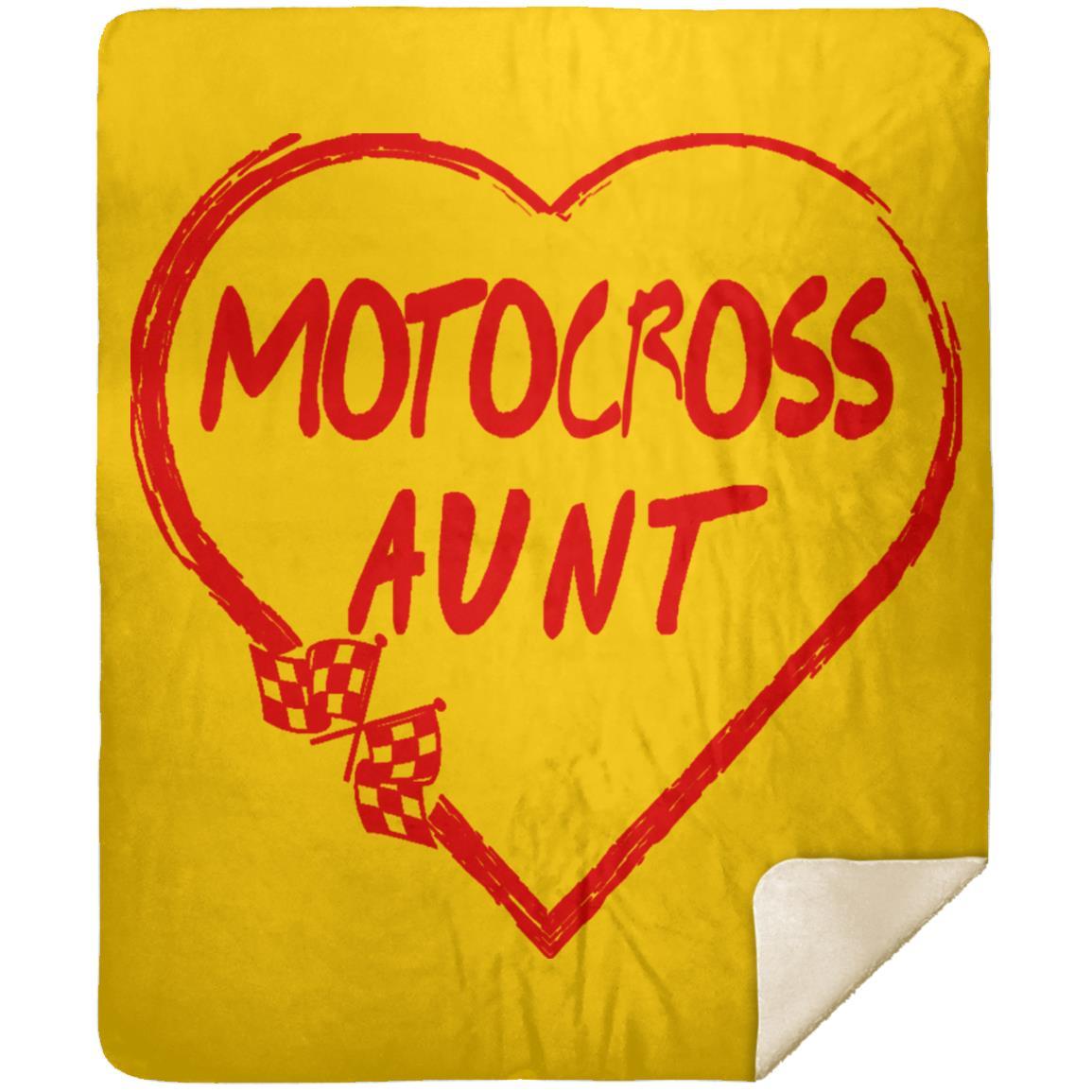 Motocross Aunt Heart Premium Mink Sherpa Blanket 50x60