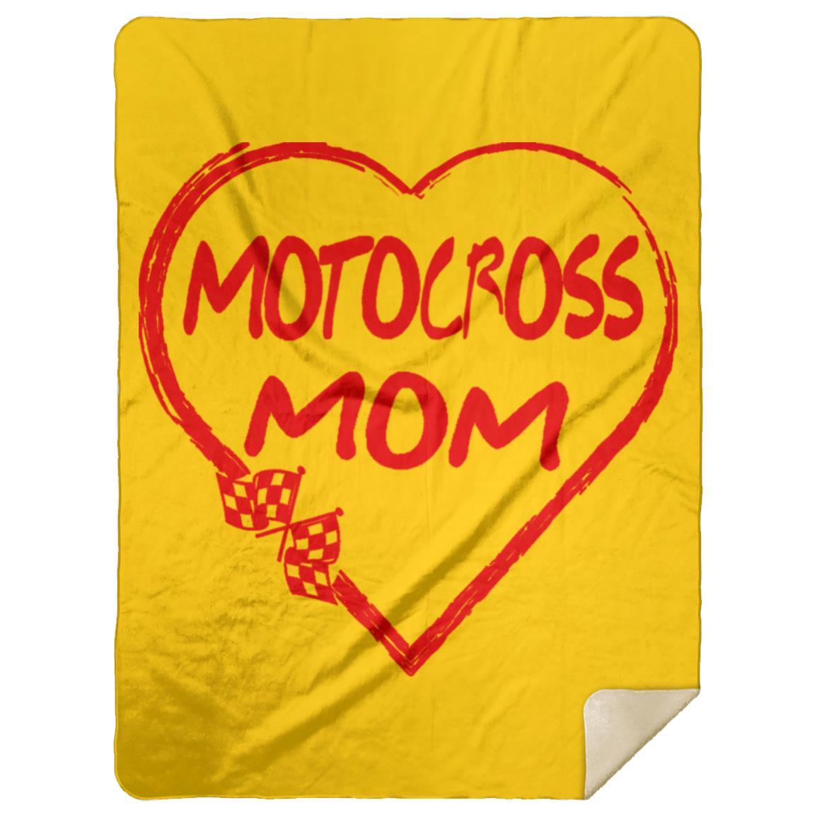 Motocross Mom Heart Premium Mink Sherpa Blanket 60x80