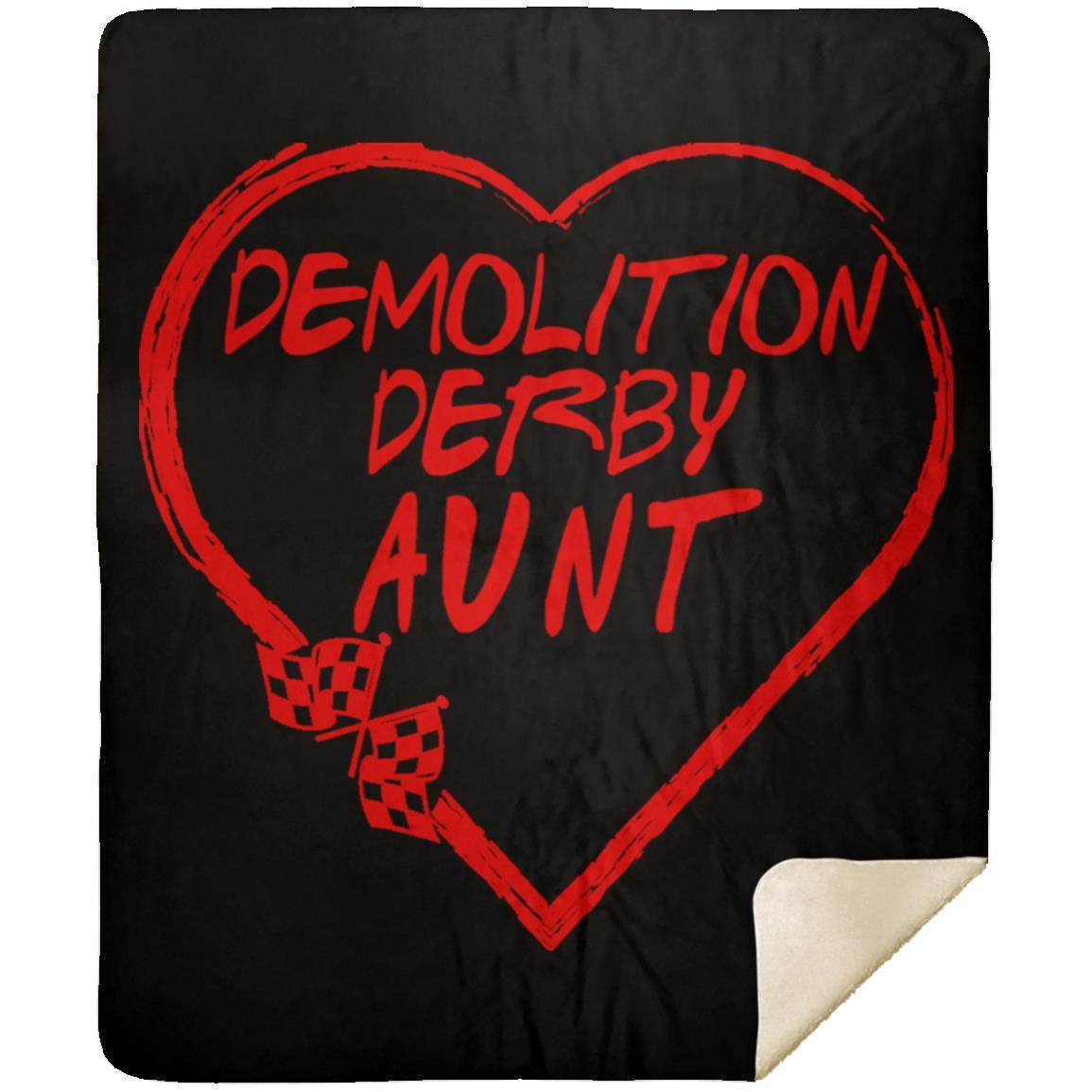 Demolition Derby Aunt Heart Premium Mink Sherpa Blanket 50x60