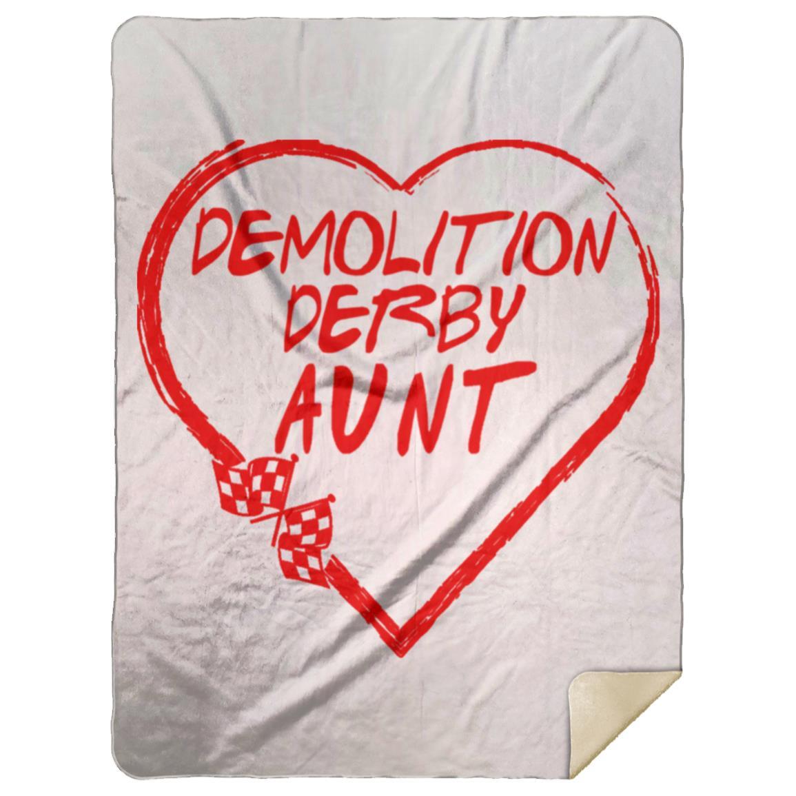 Demolition Derby Aunt Heart Premium Mink Sherpa Blanket 60x80