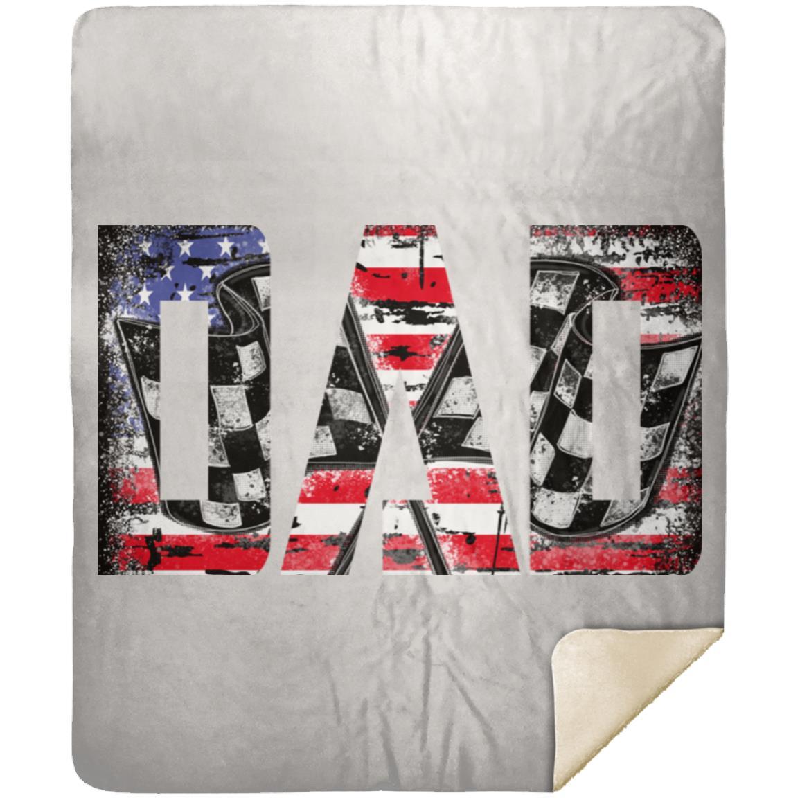 USA Racing Dad Premium Mink Sherpa Blanket 50x60
