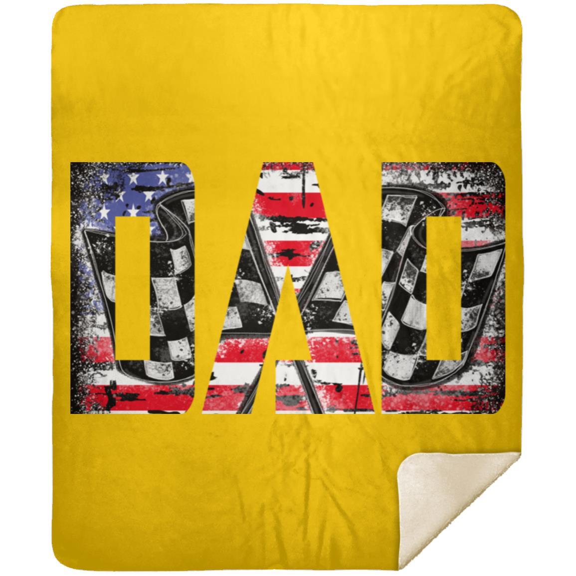 USA Racing Dad Premium Mink Sherpa Blanket 50x60