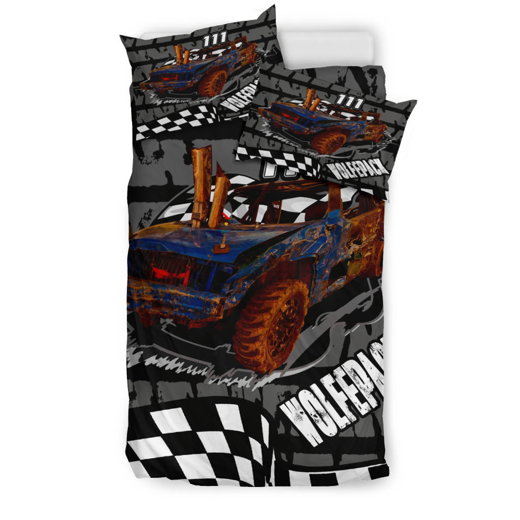 custom demolition derby bedding set Wolfepack 111