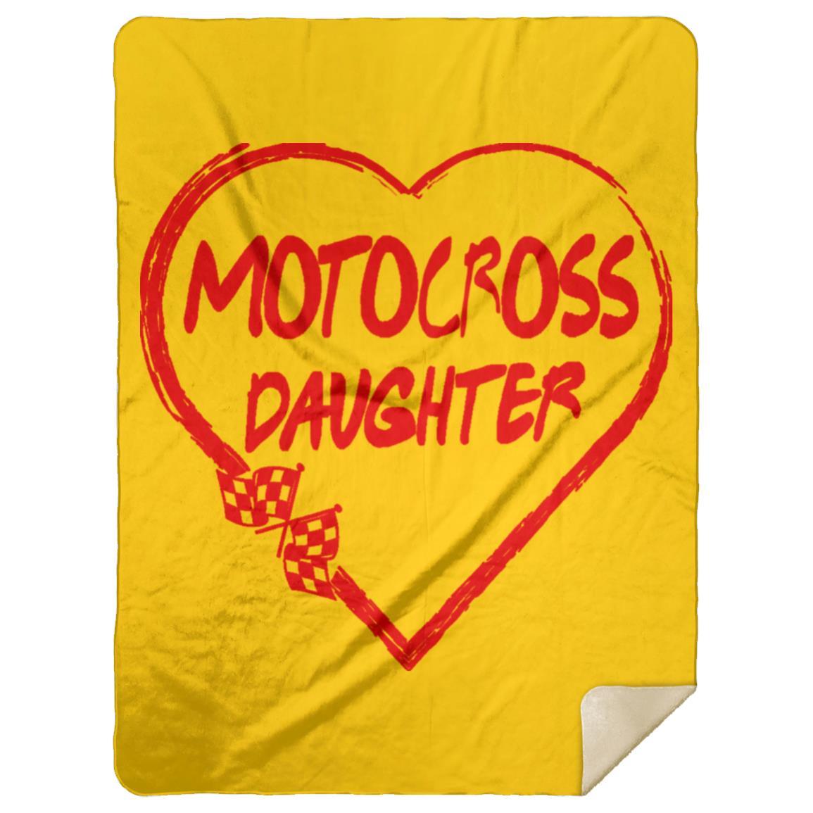 Motocross Daughter Heart Premium Mink Sherpa Blanket 60x80