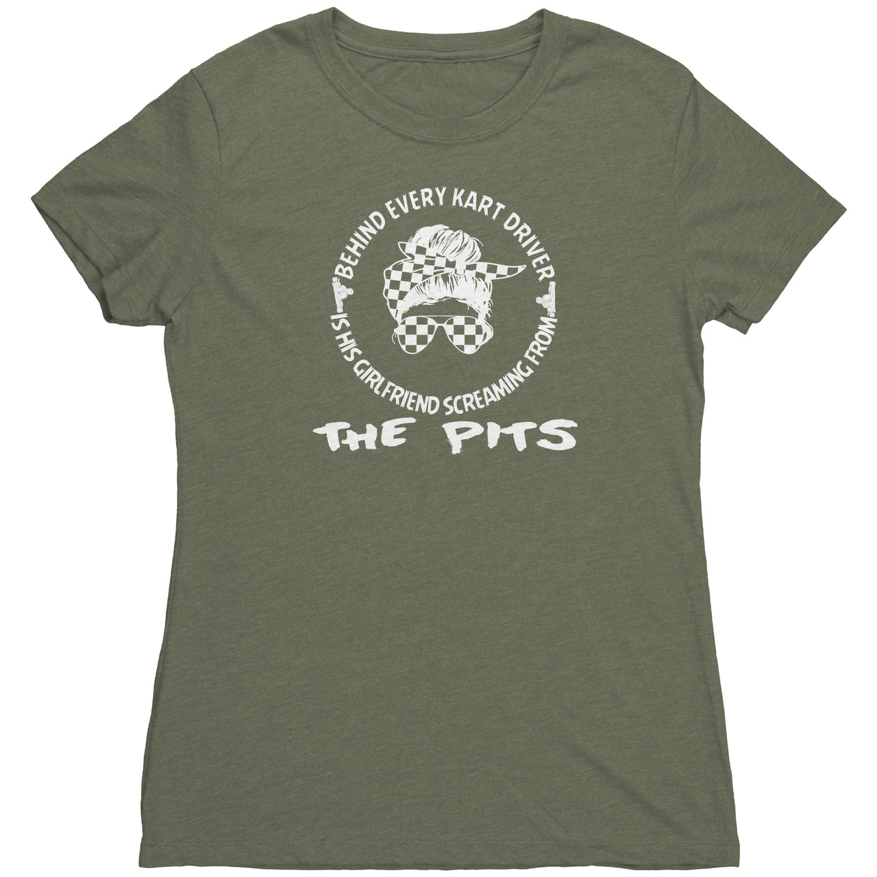 Behind every Kart driver is his Girlfriend screaming from the Pits Next Level Womens Triblend Shirt