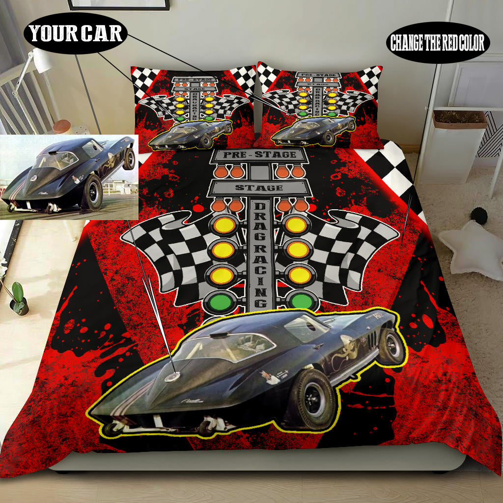 Personalized Drag Racing Bedding Set