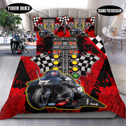 Personalized Drag Racing Motorcycle Bedding Set
