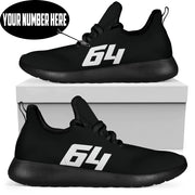 Custom Racing Mesh Sneakers in a low top trainer style featuring breathable mesh-knit fabric, arch support, and high-traction EVA outsoles for motorsports fans and drivers.