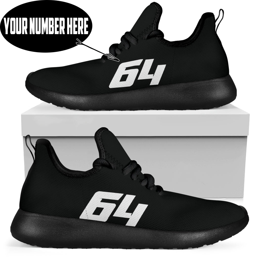 Custom Racing Mesh Sneakers in a low top trainer style featuring breathable mesh-knit fabric, arch support, and high-traction EVA outsoles for motorsports fans and drivers.