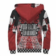 custom racing sherpa jacket on a white background