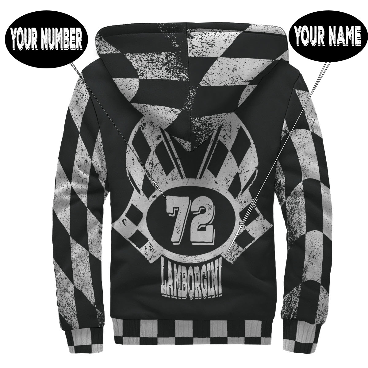Personalized Racing Sherpa Jacket With Name And Number