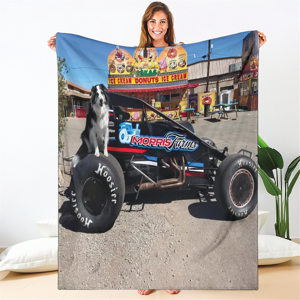 Custom non wing Car Photo Blanket | Upload Your Racing Photo | RIIMB