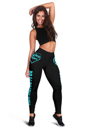 Custom handcrafted Drag Racing Mom Heart Leggings featuring a vibrant fade-resistant print, high-waisted elastic waistband, and premium polyester-spandex blend.1