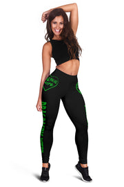 Custom handcrafted Drag Racing Mom Heart Leggings featuring a vibrant fade-resistant print, high-waisted elastic waistband, and premium polyester-spandex blend.2