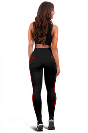 Custom handcrafted Drag Racing Mom Heart Leggings featuring a vibrant fade-resistant print, high-waisted elastic waistband, and premium polyester-spandex blend.