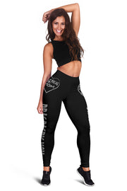 Custom handcrafted Drag Racing Mom Heart Leggings featuring a vibrant fade-resistant print, high-waisted elastic waistband, and premium polyester-spandex blend.3