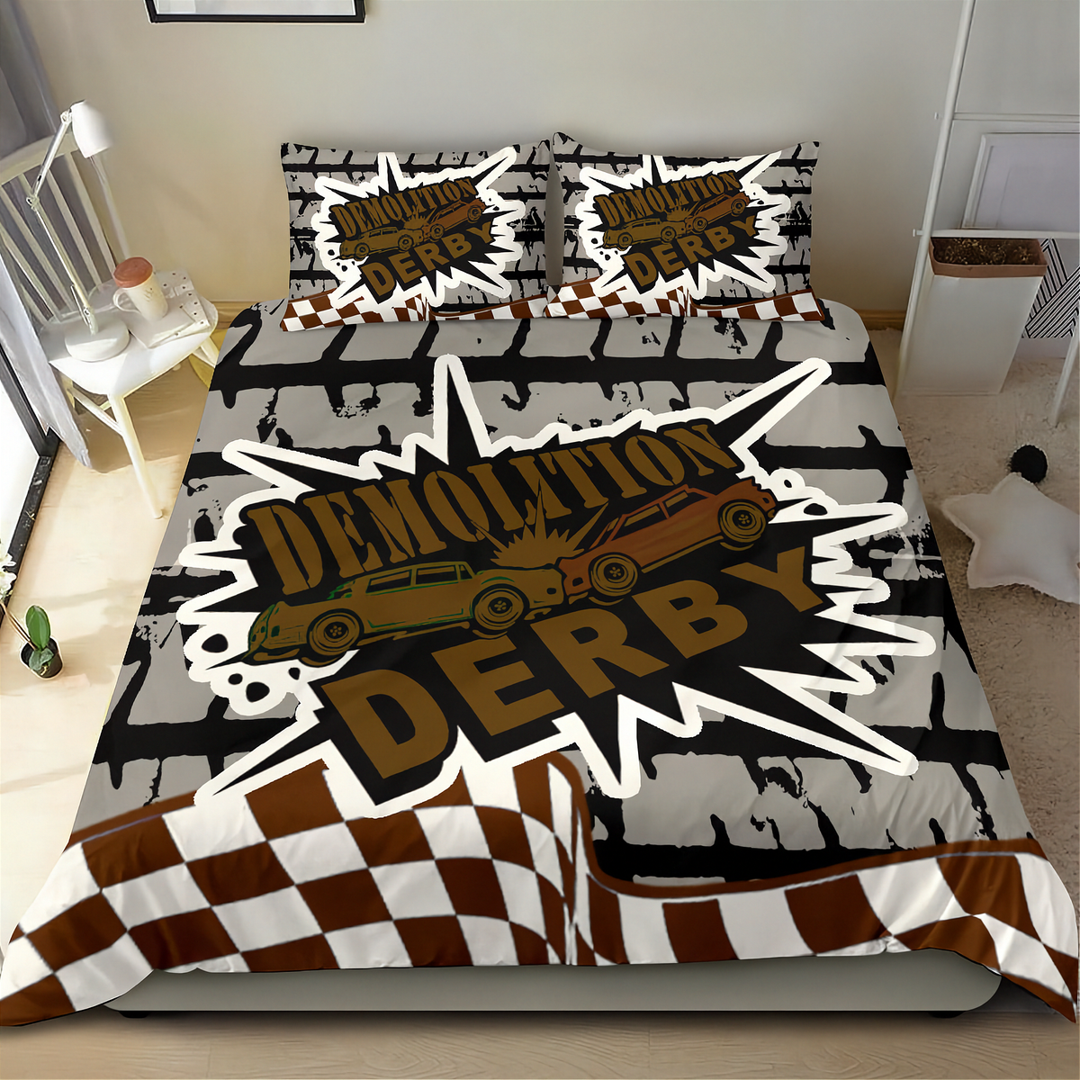 Demolition_Derby_Bedding_Set_Derby_Night_Motorsport_Decor_RIIMB
