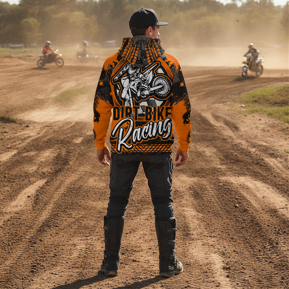 Dirt Bike Racing All Over Print Hoodie | MX Rider Motorsport Apparel | RIIMB
