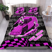 Dirt Track Modified Bedding Set | Pink | Short Track Motorsport Decor | RIIMB