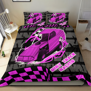 Dirt Track Modified Bedding Set | Pink | Short Track Motorsport Decor | RIIMB