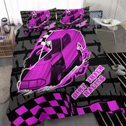 Dirt Track Modified Bedding Set | Pink | Short Track Motorsport Decor | RIIMB