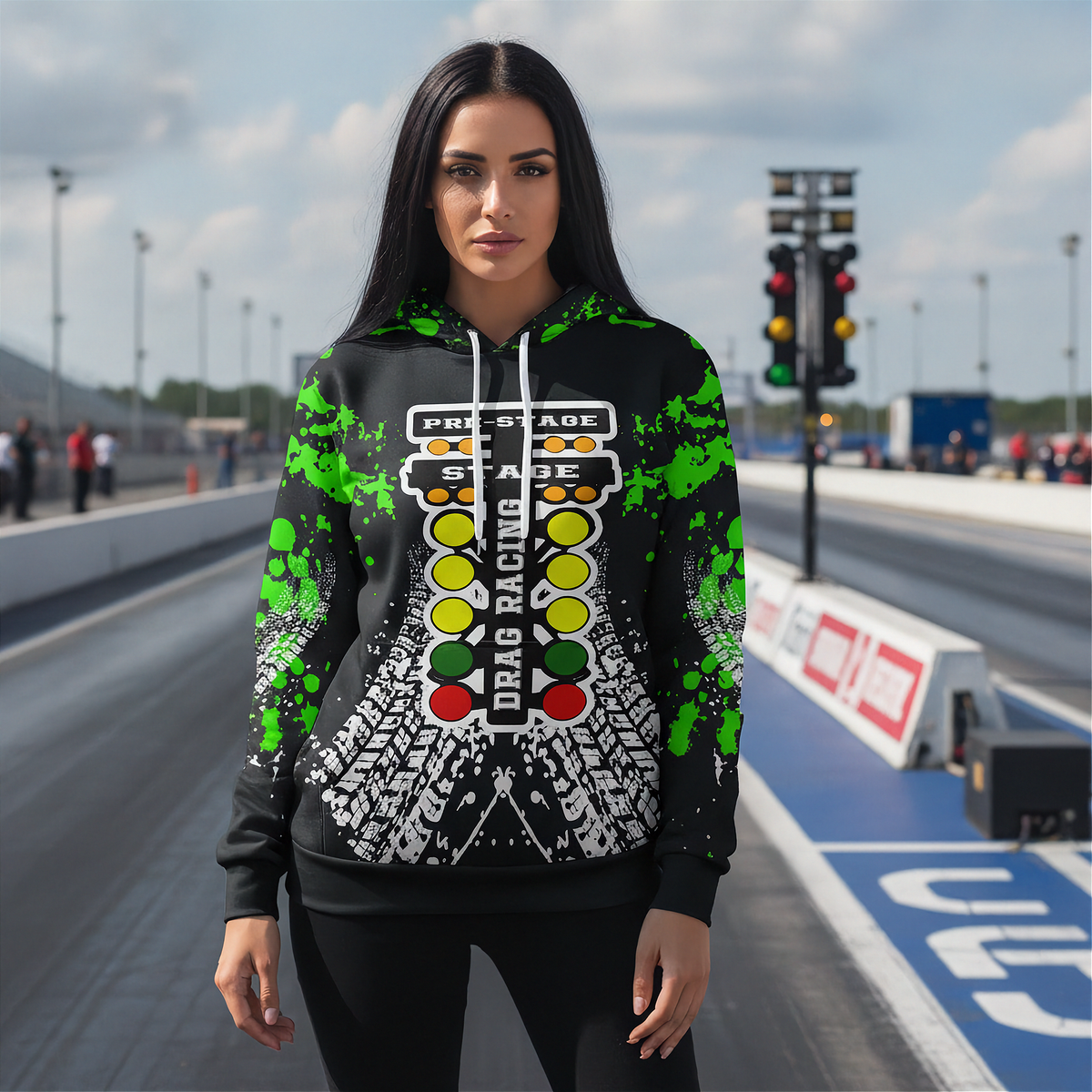 Drag_Racing_All-Over_Print_Hoodie_Green_RIIMB