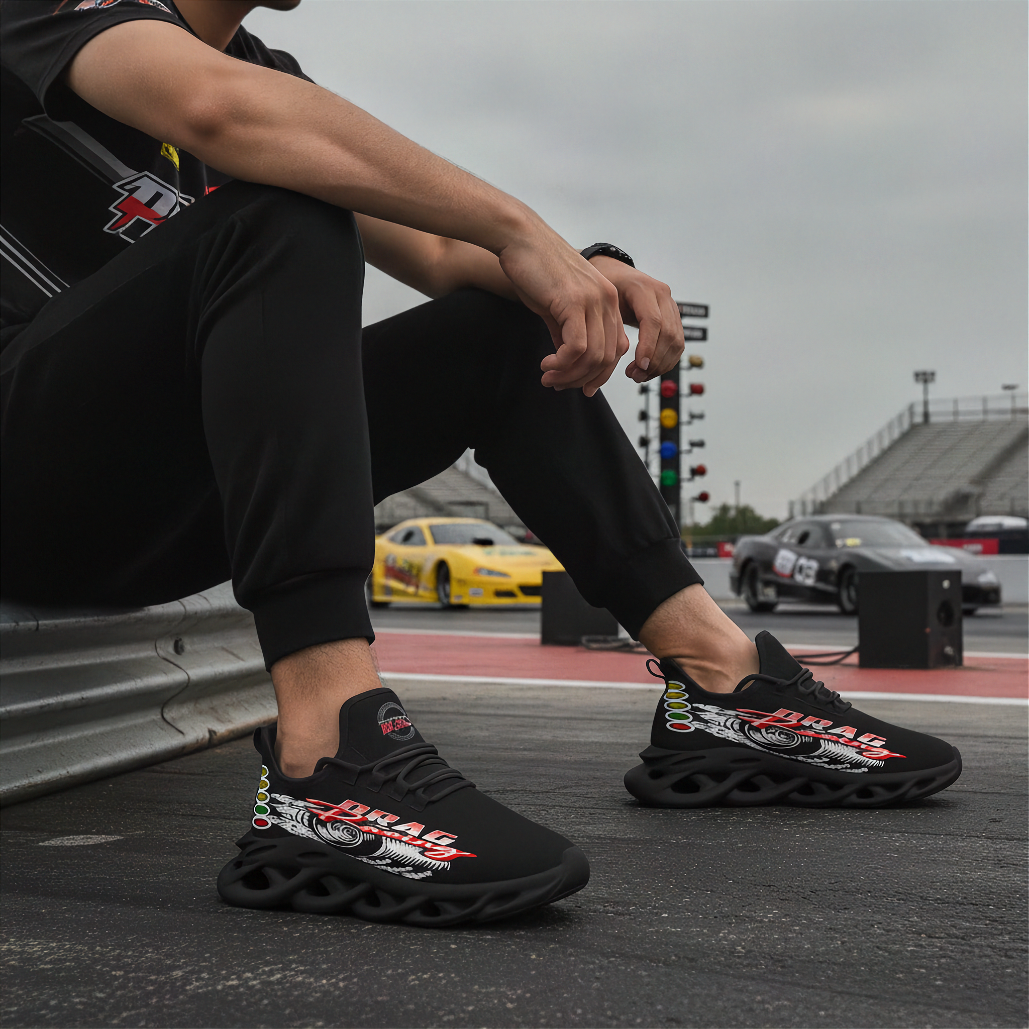 Drag Racing M-Sole Sneakers | Custom Handcrafted Track & Pit Shoes
