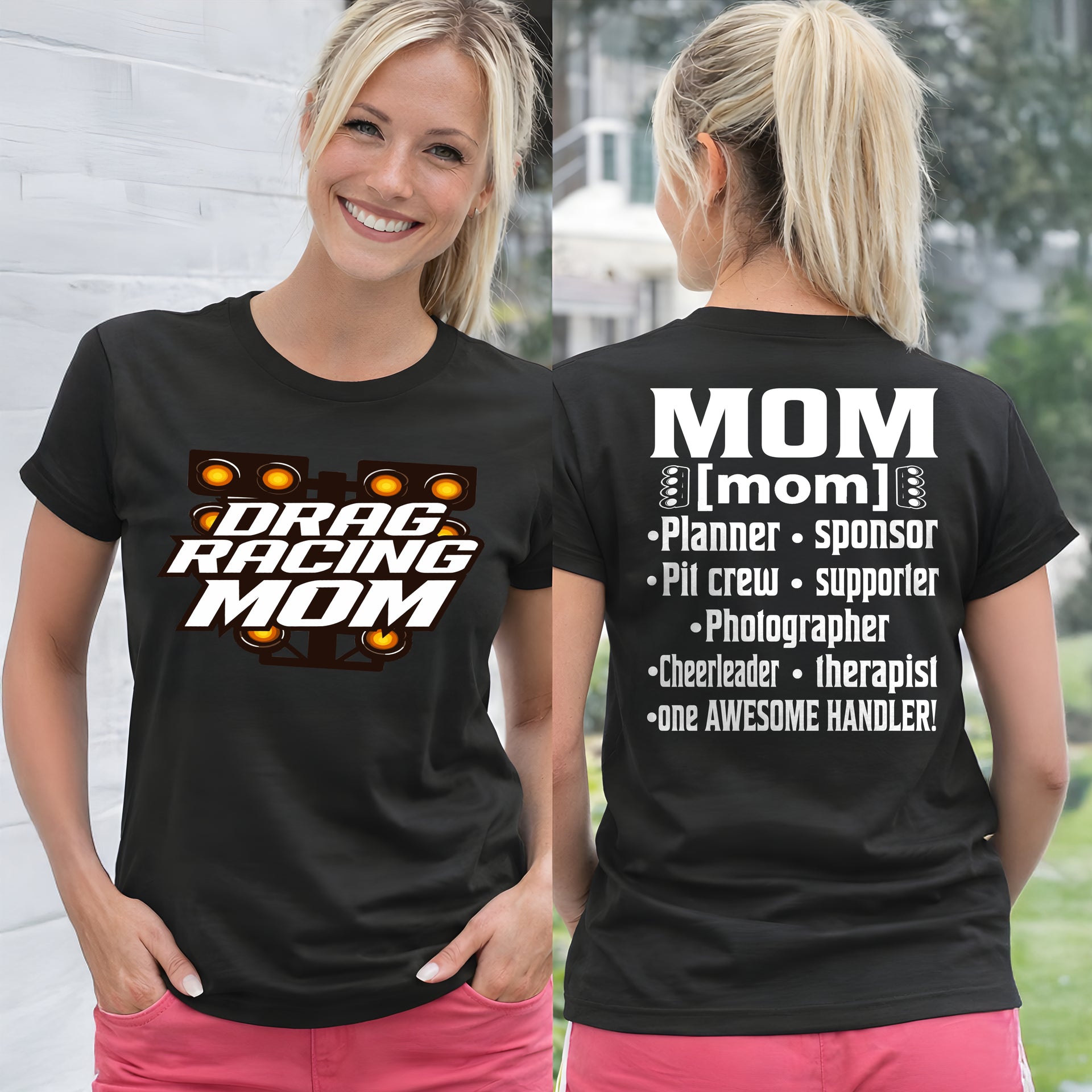 Drag Racing Mom Handler T-Shirts – Premium Pit Crew Definition Tees & Racerback Tanks