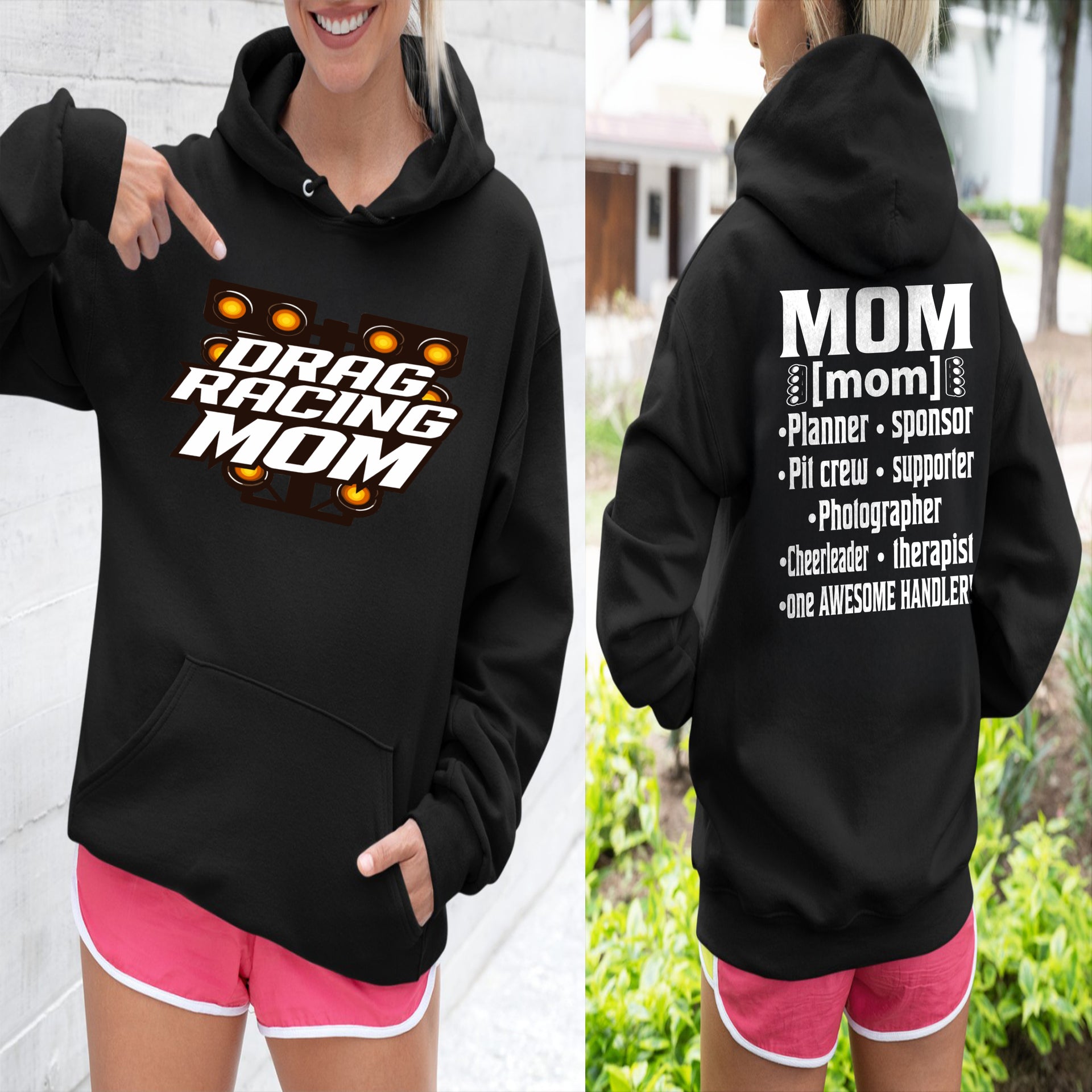 Drag Racing Mom Handler Sweatshirts – Premium Pit Crew Definition Hoodies