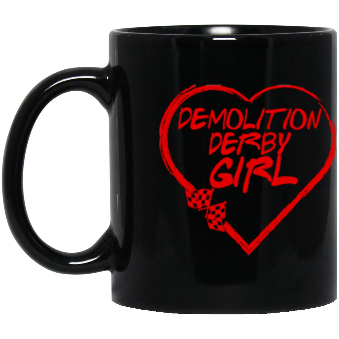 Demolition Derby Girl Heart 11oz Black Mug