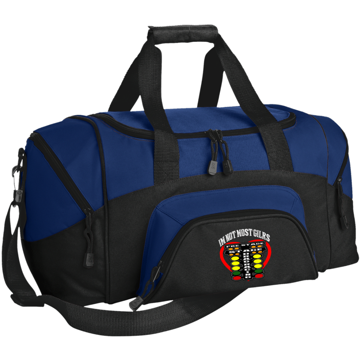 I'm Not Most Girls Drag Racing Small Colorblock Sport Duffel Bag