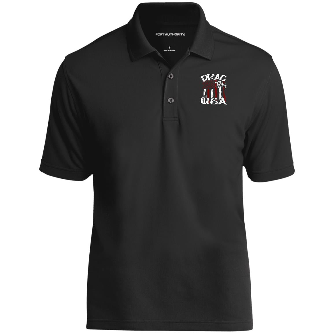 Drag Racing Made In USA Dry Zone UV Micro-Mesh Polo