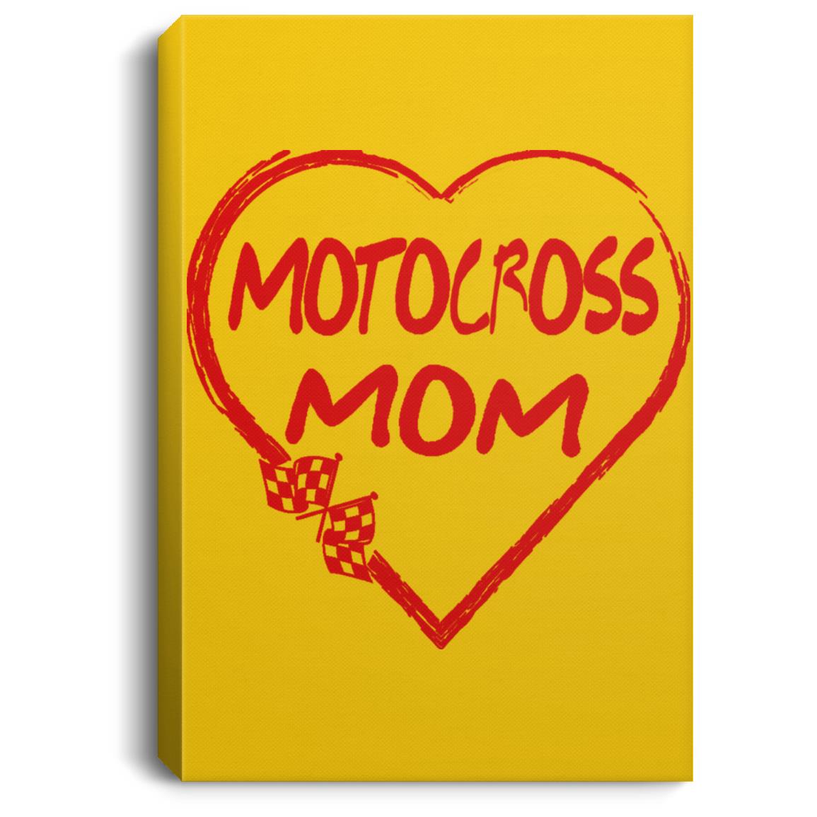 Motocross Mom Heart Portrait Canvas .75in Frame