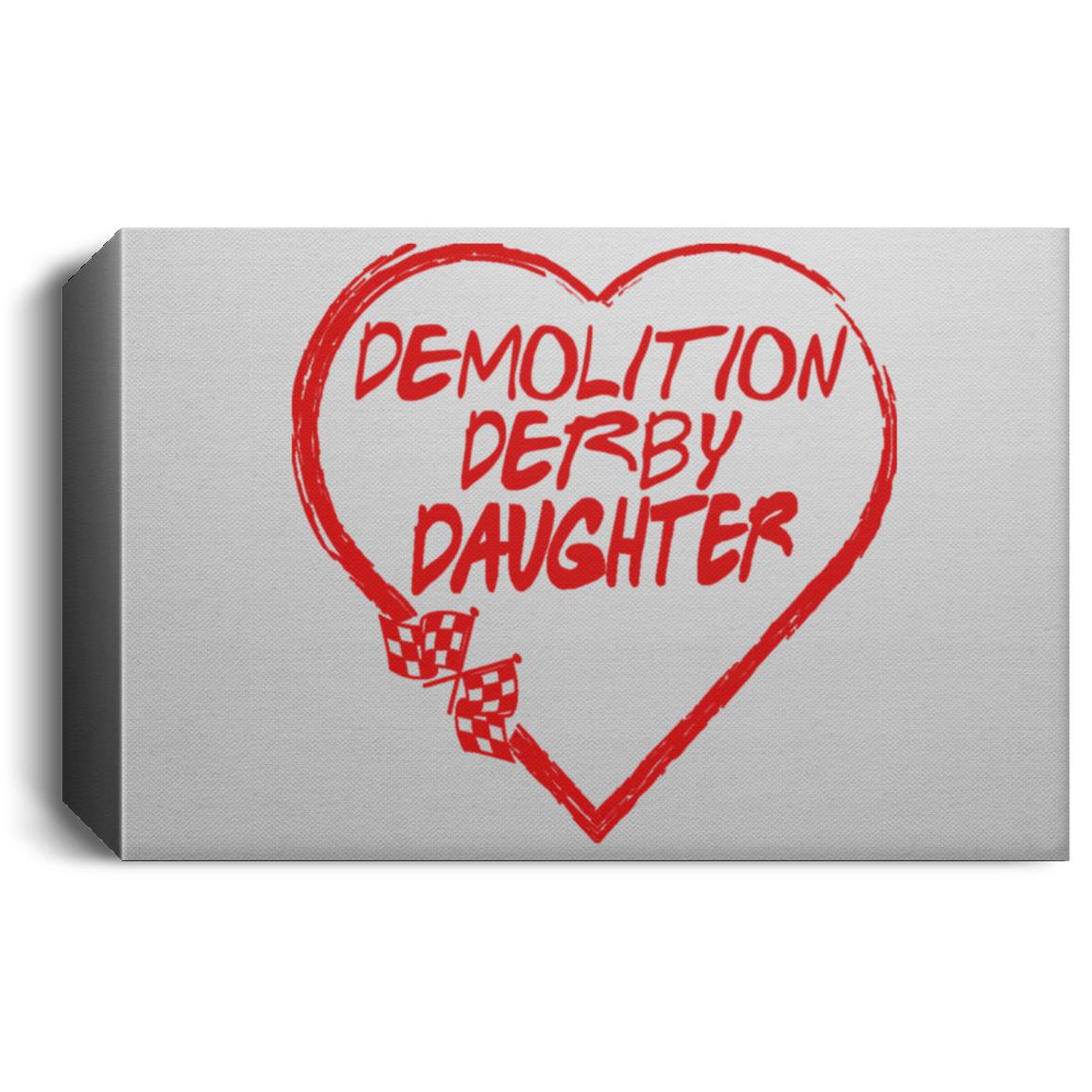 Demolition Derby Daughter Heart Deluxe Landscape Canvas 1.5in Frame