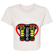 I'm Not Most Wives Drag Racing Ladies' Flowy Cropped Tee