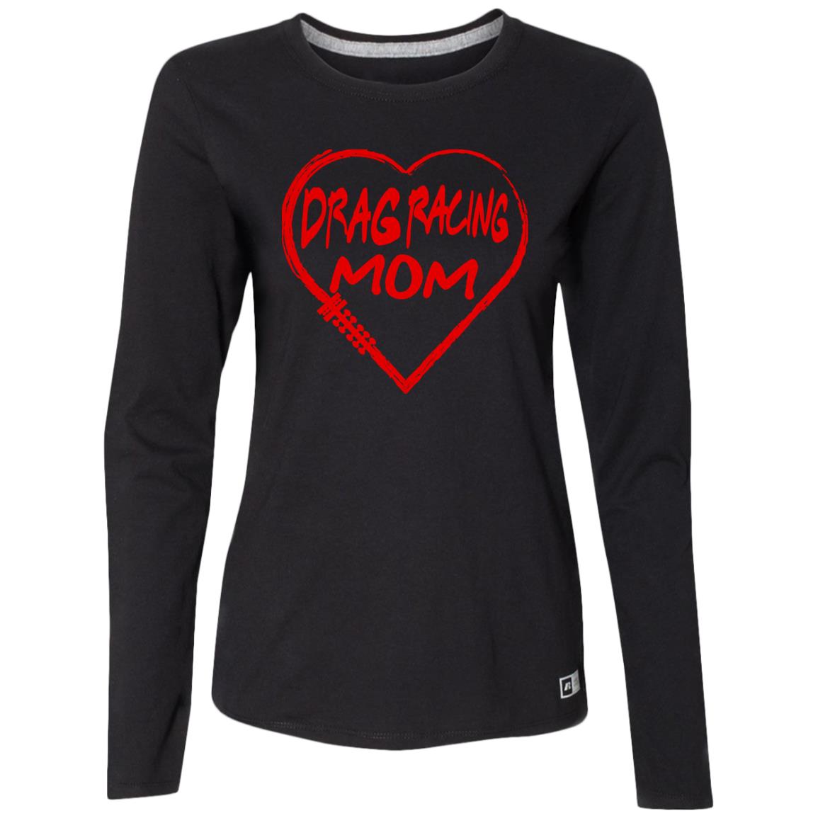 Drag Racing Mom Heart Ladies’ Essential Dri-Power Long Sleeve Tee