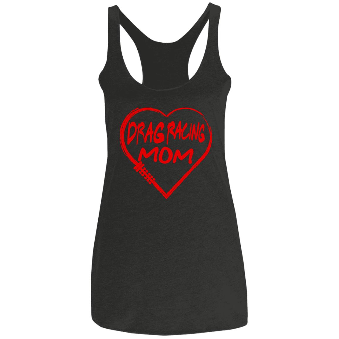 Drag Racing Mom Heart Ladies' Triblend Racerback Tank