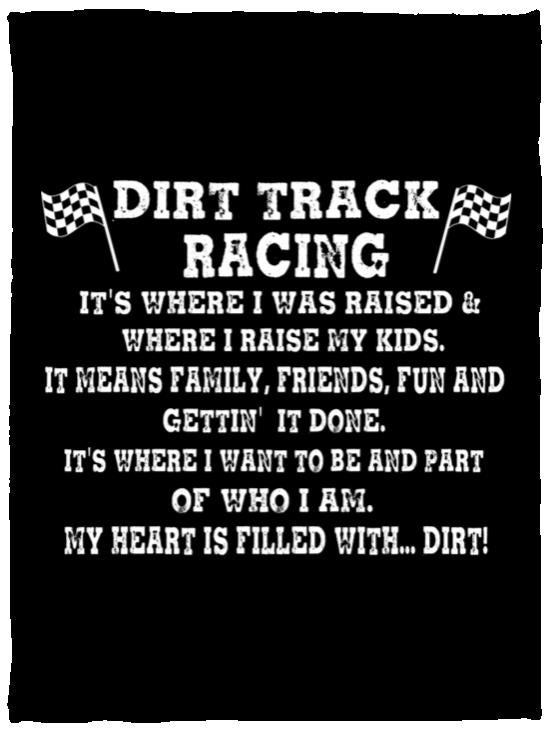Dirt Track Racing It's Where I Was Raised Cozy Plush Fleece Blanket - 30x40