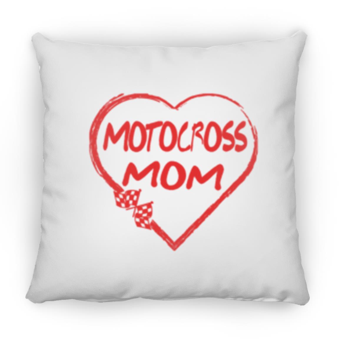 Motocross Mom Heart Large Square Pillow