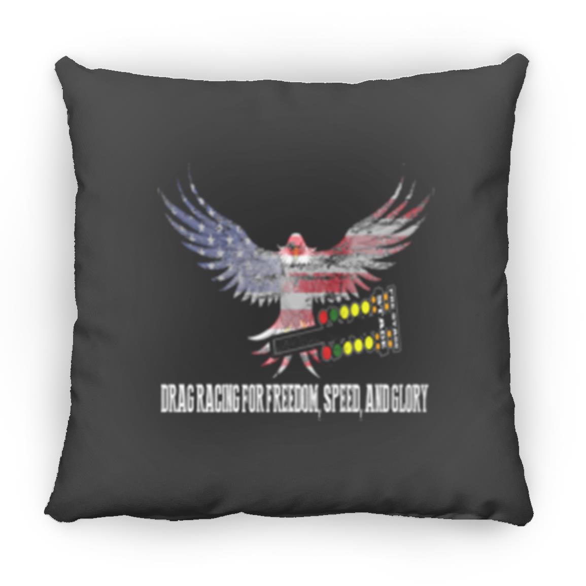 Drag Racing for Freedom, Speed, and Glory Medium Square Pillow