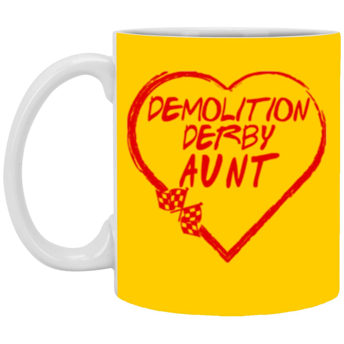 Demolition Derby Aunt Heart 11 oz. White Mug