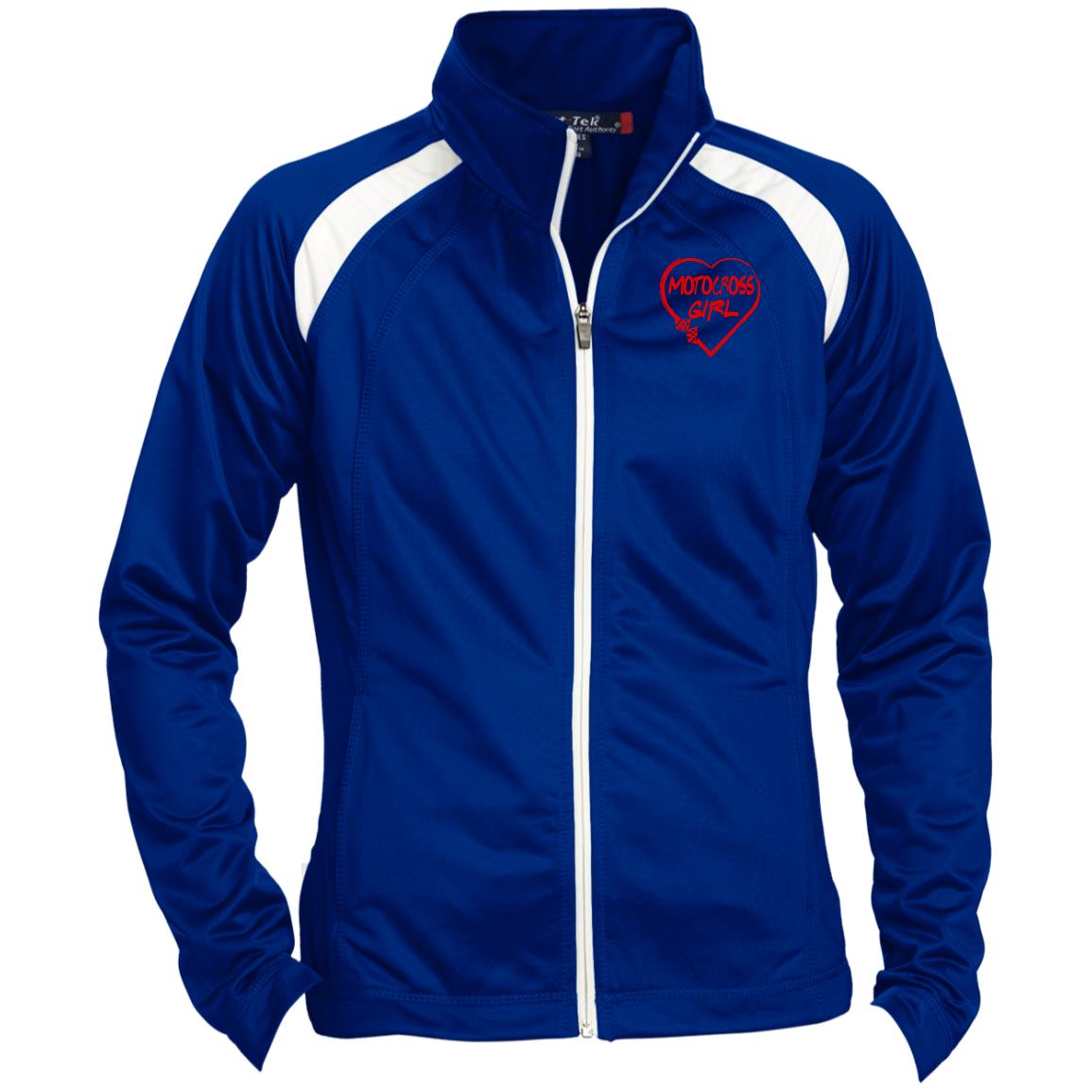 Motocross Girl Heart Ladies' Raglan Sleeve Warmup Jacket