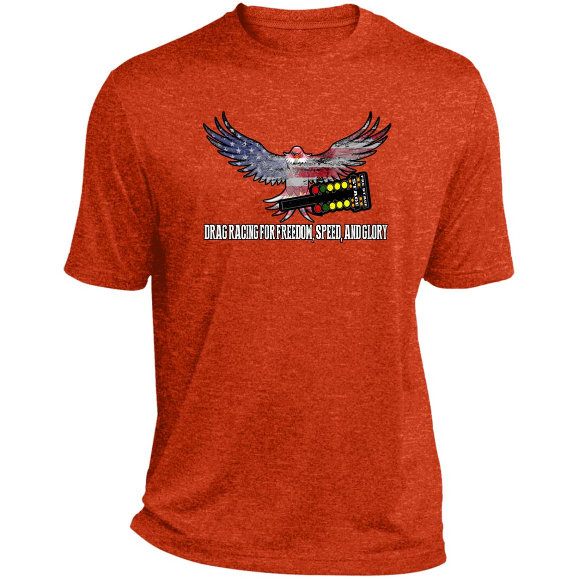 Drag Racing for Freedom, Speed, and Glory Heather Performance Tee