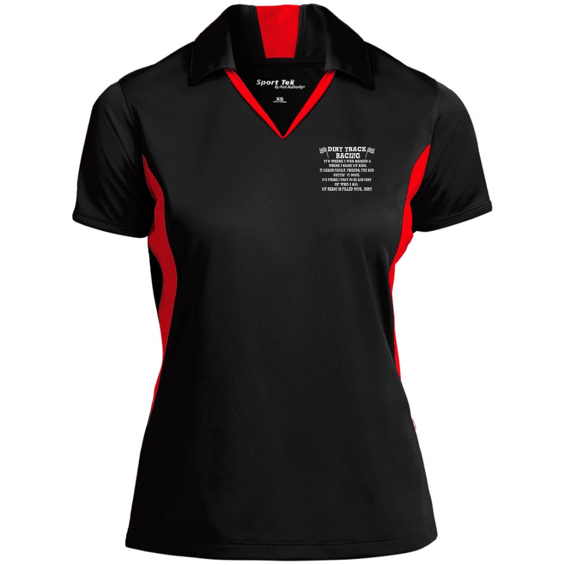Dirt Track Racing It's Where I Was Raised Ladies' Colorblock Performance Polo